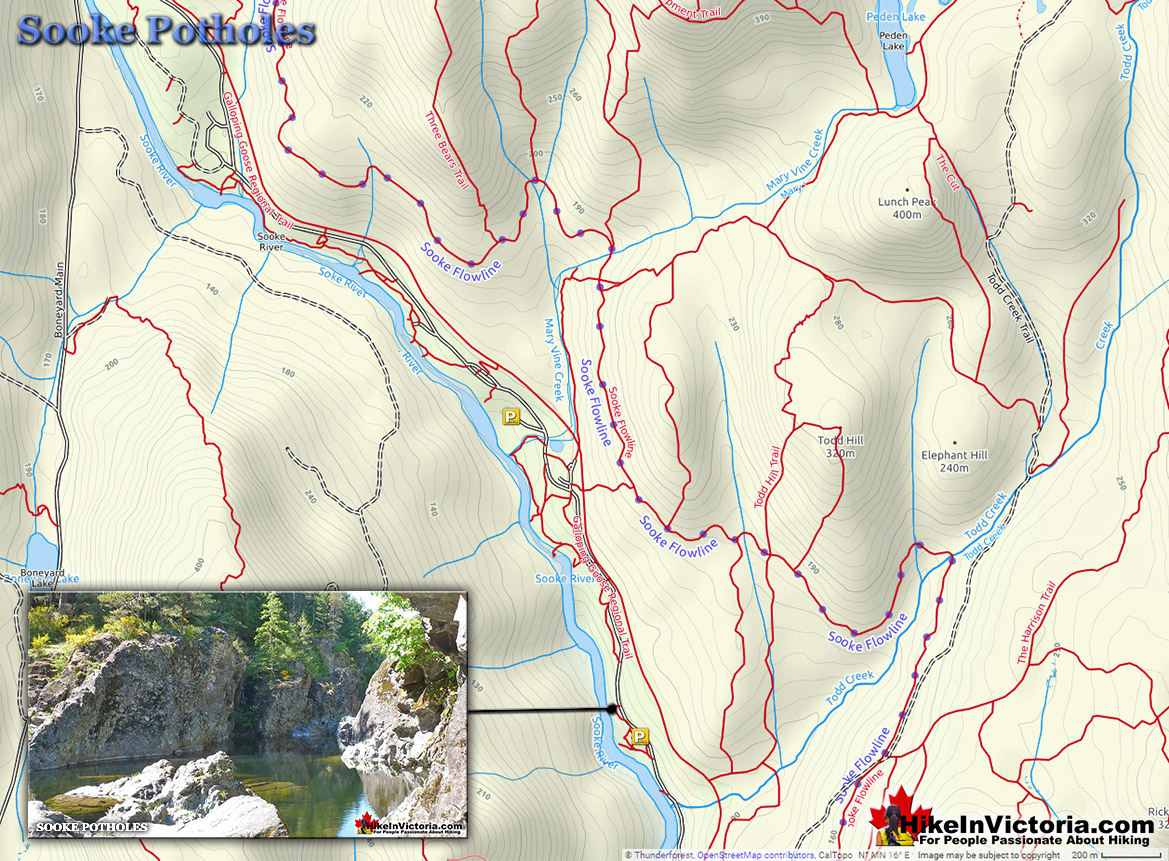 Sooke Potholes Park Map
